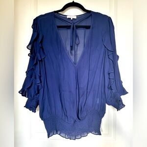 Parker Women’s Top Blouse Navy Large